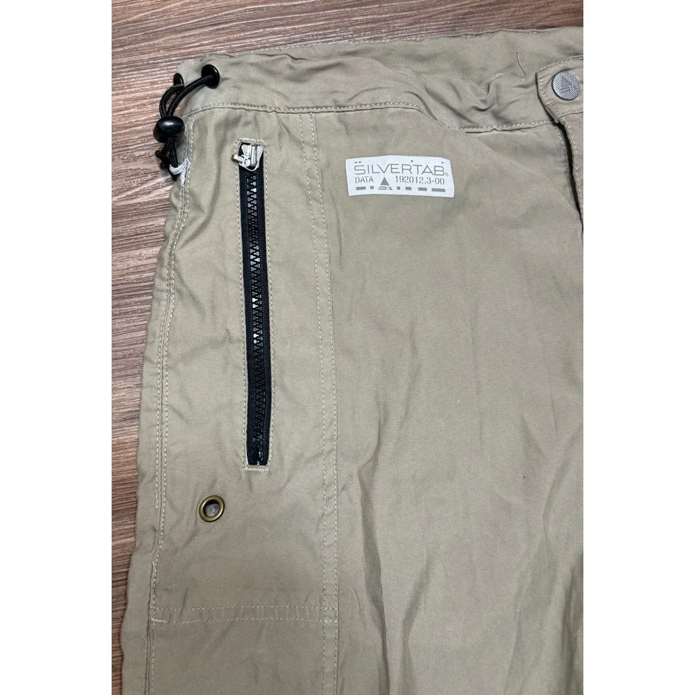 VTG Levis SilverTab Mens Data Khaki Cargo Pants Tan Techwear Bungee Sz M x 34
